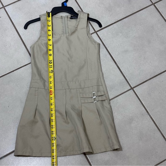 Beverly Hills Polo Club Girls Light Beige School Uniform Sleeveless Dress 7 - Picture 5 of 6